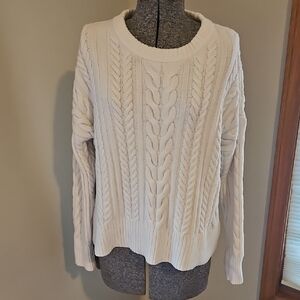 Philosophy cable knit white sweater